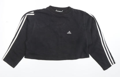 Womens UK Size S adidas Black Pullover Sweatshirt