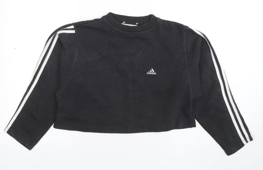 Womens UK Size S adidas Black Pullover Sweatshirt