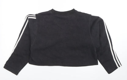 Womens UK Size S adidas Black Pullover Sweatshirt