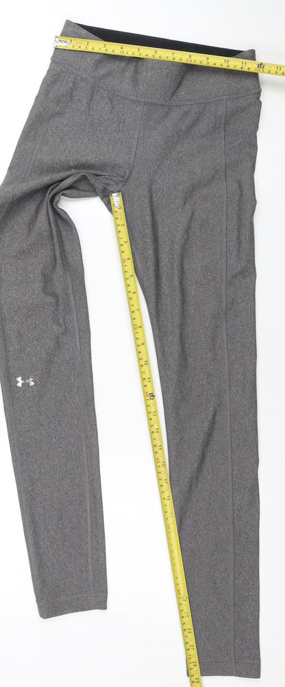 Womens UK Size S Under armour Slim Fit Compression Grey Leggings