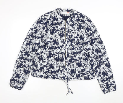 Womens UK Size 10 Zara Blue Bomber Jacket