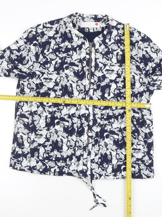 Womens UK Size 10 Zara Blue Bomber Jacket