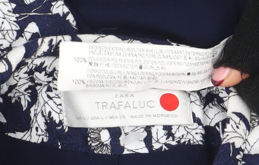 Womens UK Size 10 Zara Blue Bomber Jacket