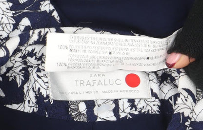 Womens UK Size 10 Zara Blue Bomber Jacket