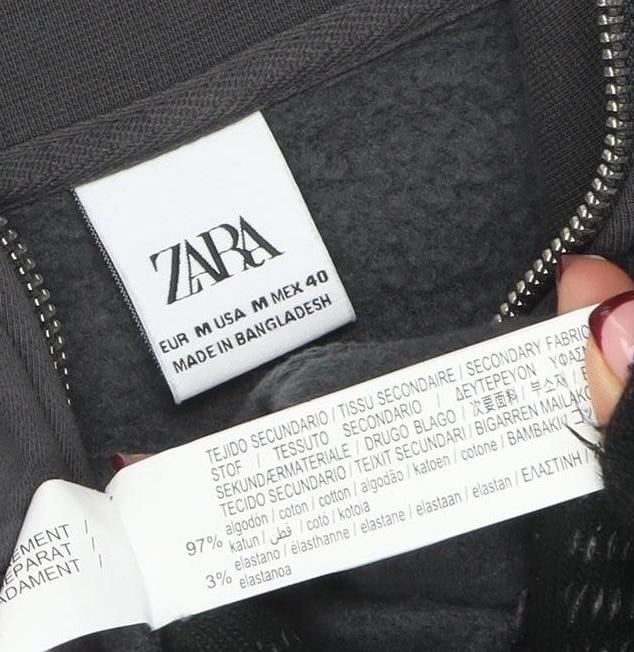 Womens UK Size 12 Zara Black Pullover Sweatshirt