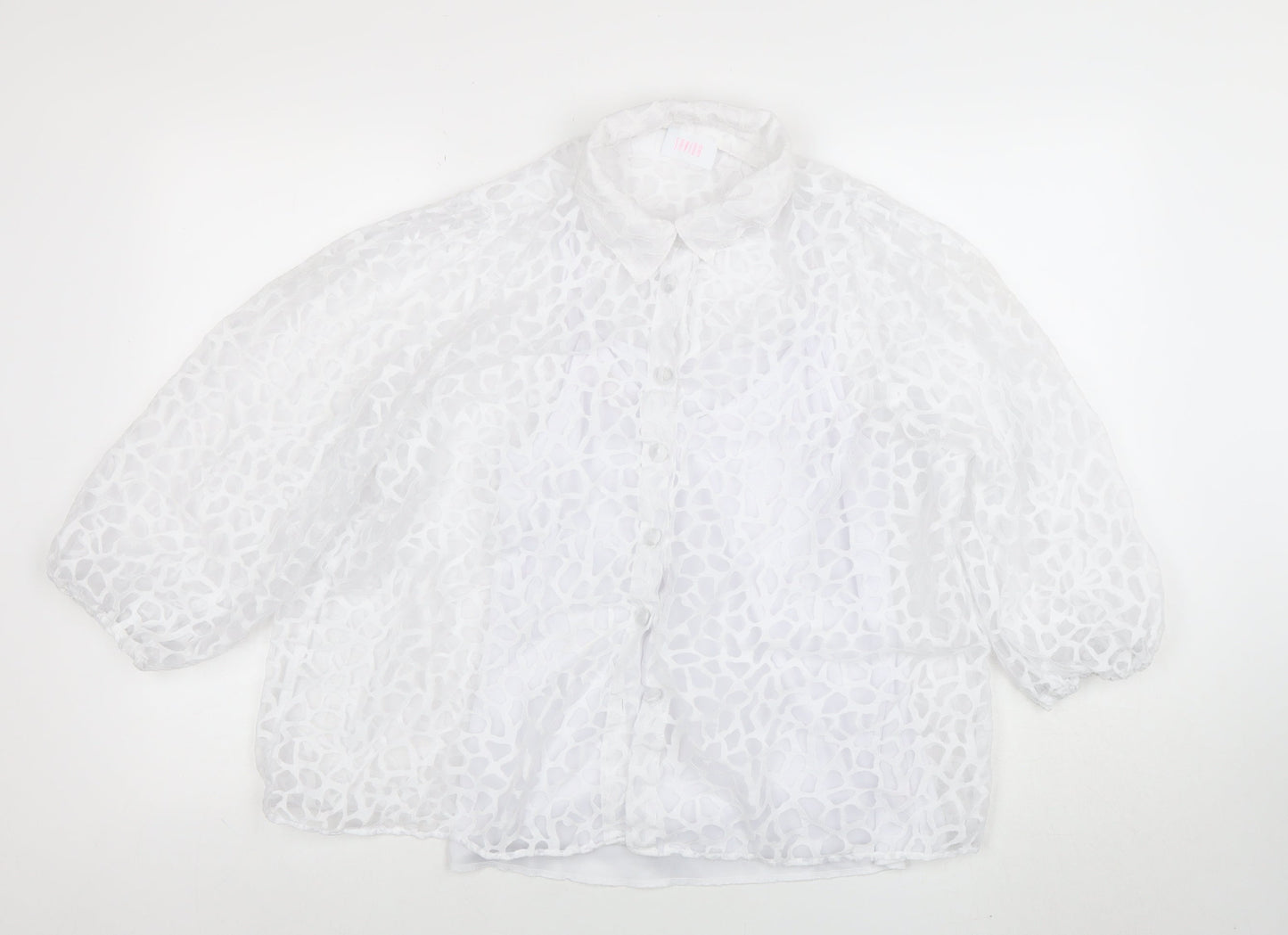 Womens UK Size 14 SAVIION White Tunic Blouse