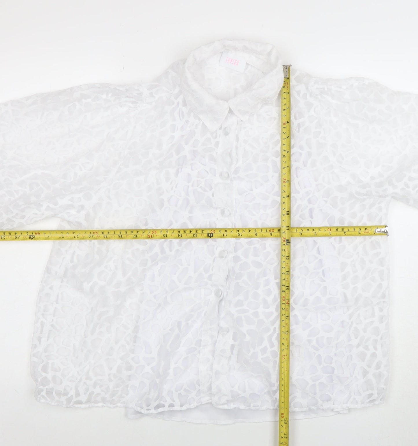 Womens UK Size 14 SAVIION White Tunic Blouse