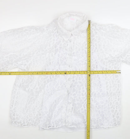 Womens UK Size 14 SAVIION White Tunic Blouse