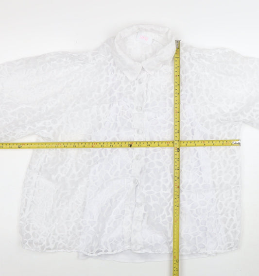 Womens UK Size 14 SAVIION White Tunic Blouse