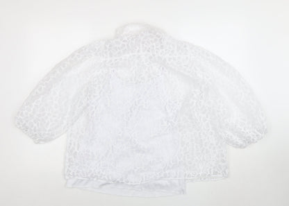 Womens UK Size 14 SAVIION White Tunic Blouse