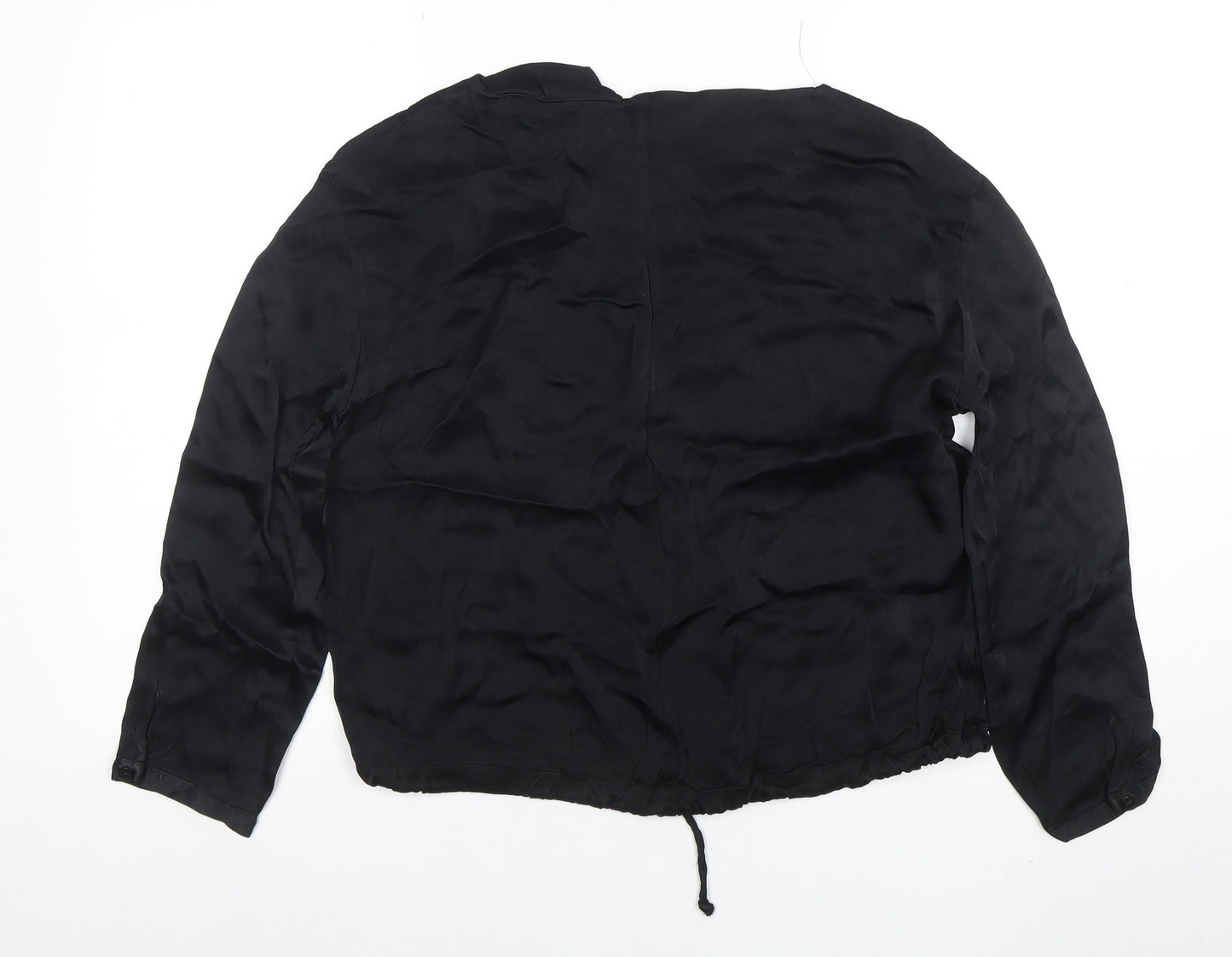 Womens UK Size S Zara Black Cropped Blouse