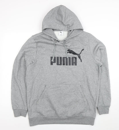 Mens UK Size L PUMA Grey Pullover Hoodie