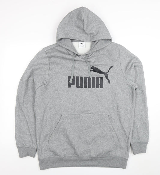 Mens UK Size L PUMA Grey Pullover Hoodie