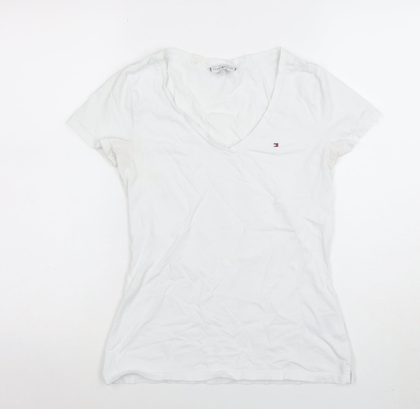 Womens UK Size S Tommy Hilfiger White Basic T-Shirt