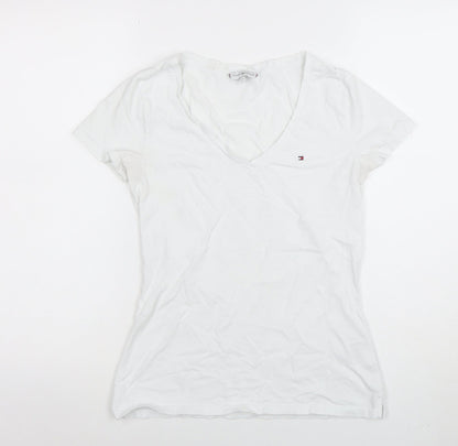 Womens UK Size S Tommy Hilfiger White Basic T-Shirt