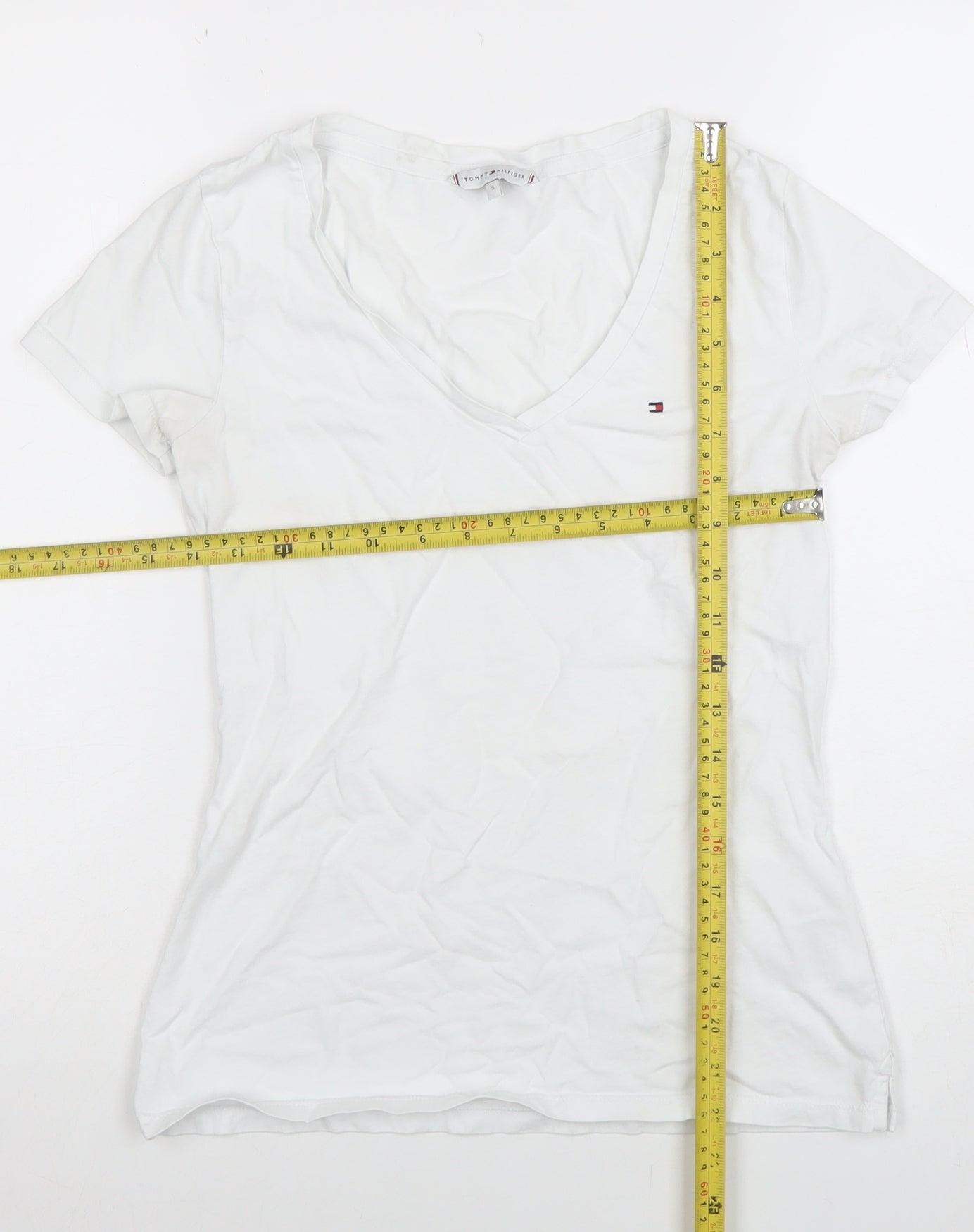 Womens UK Size S Tommy Hilfiger White Basic T-Shirt