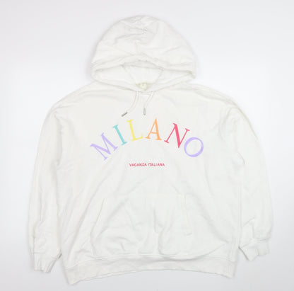 Womens UK Size 12 H&M White Pullover Hoodie