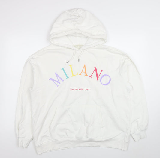 Womens UK Size 12 H&M White Pullover Hoodie