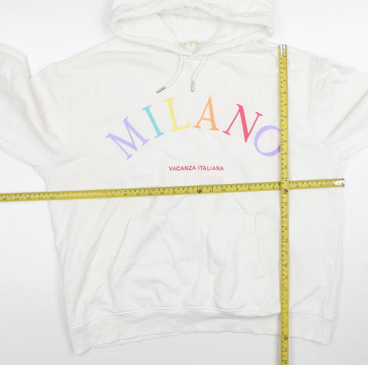 Womens UK Size 12 H&M White Pullover Hoodie