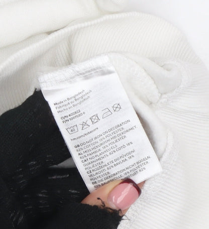 Womens UK Size 12 H&M White Pullover Hoodie