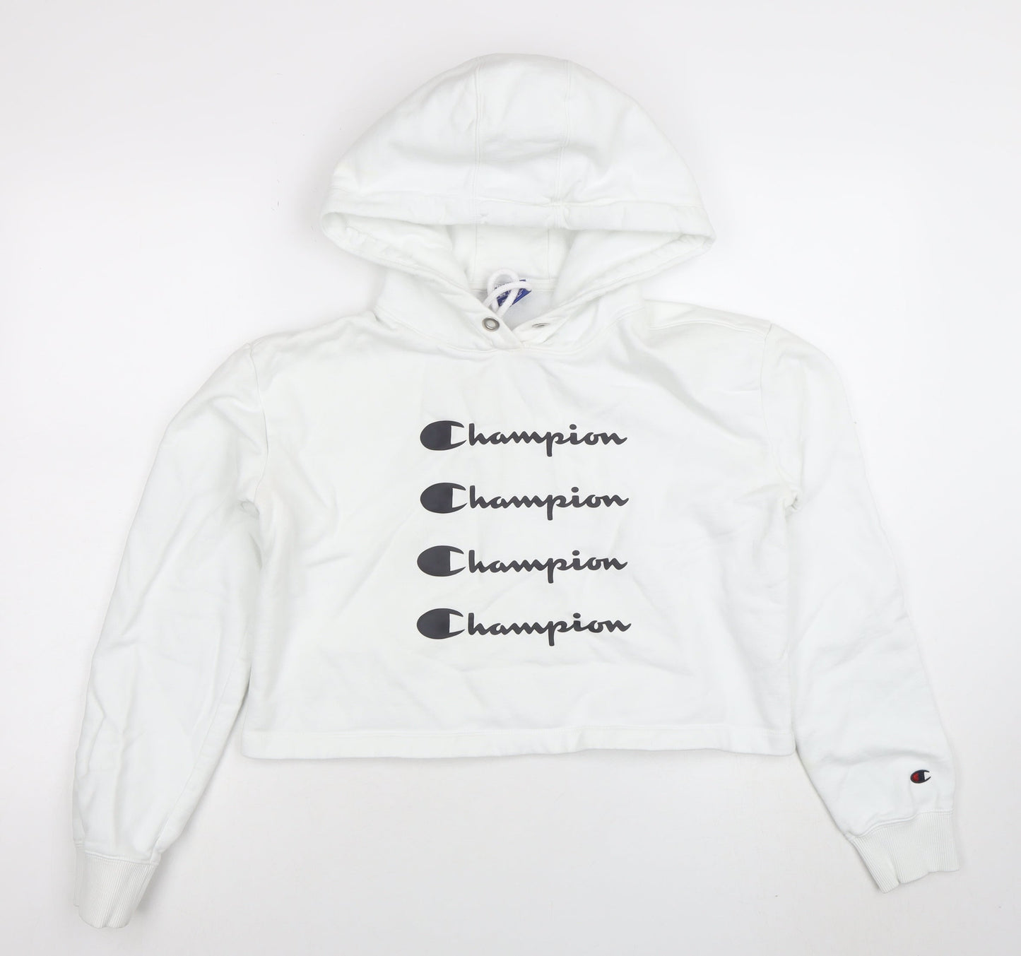 Womens UK Size M Champion White Pullover Hoodie
