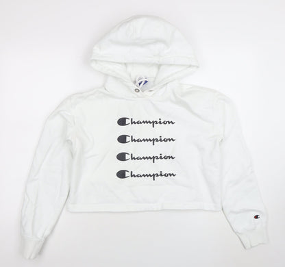 Womens UK Size M Champion White Pullover Hoodie