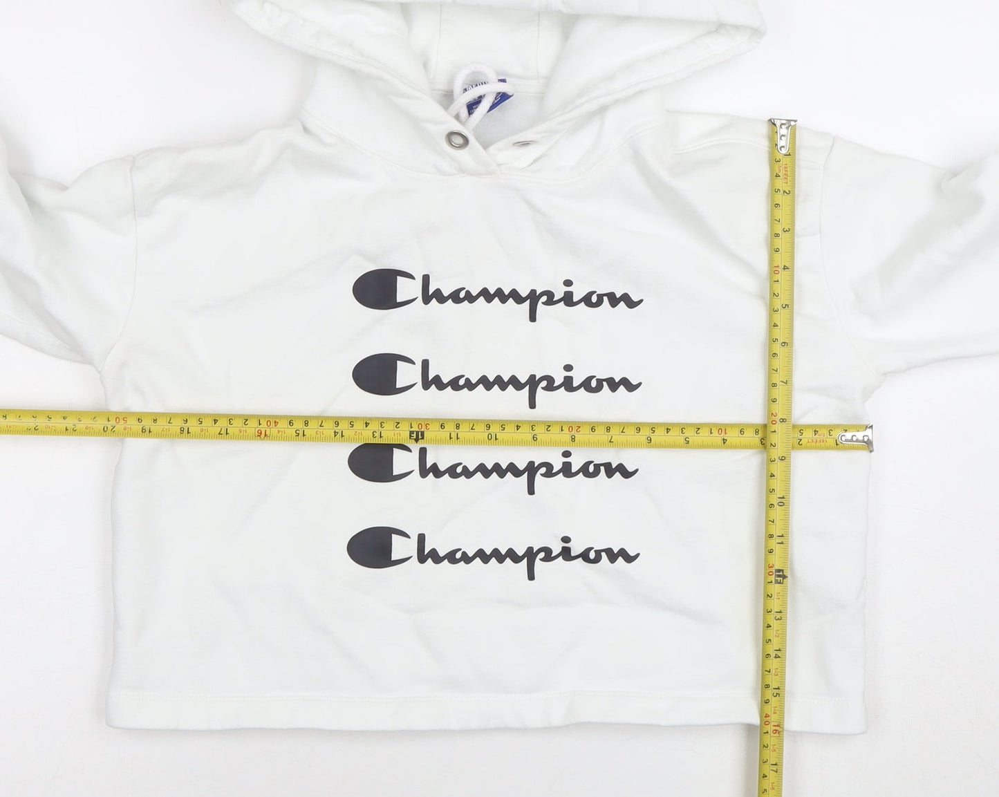 Womens UK Size M Champion White Pullover Hoodie