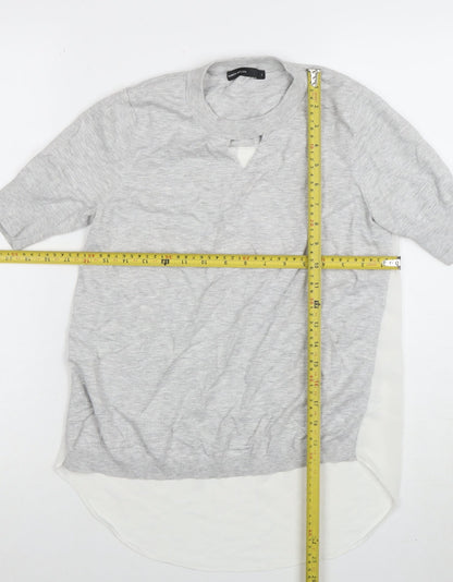 Womens UK Size L Karen Millen Grey Tunic Blouse
