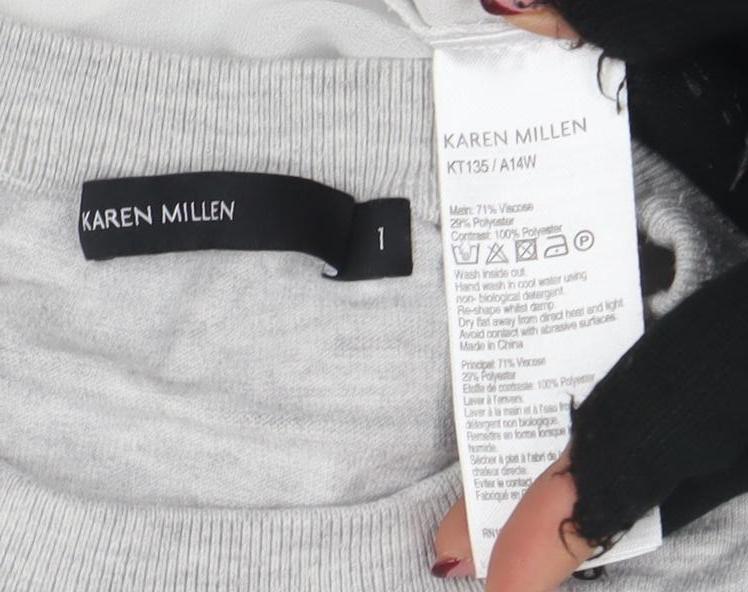 Womens UK Size L Karen Millen Grey Tunic Blouse