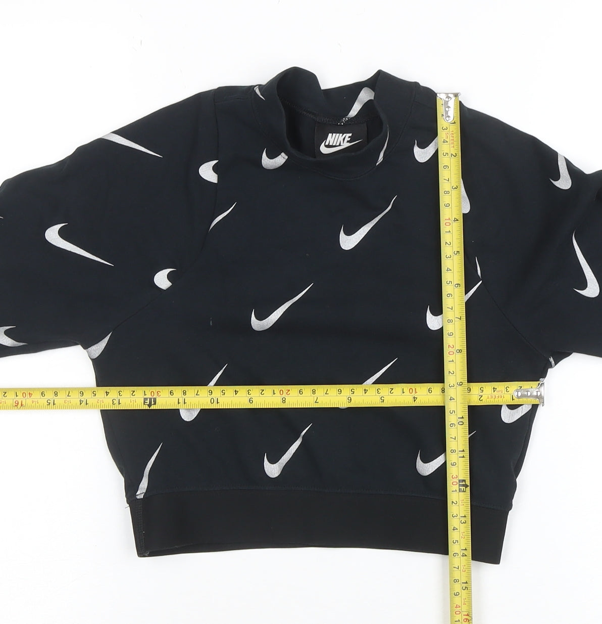 Womens UK Size XS Nike Black Cropped T-Shirt