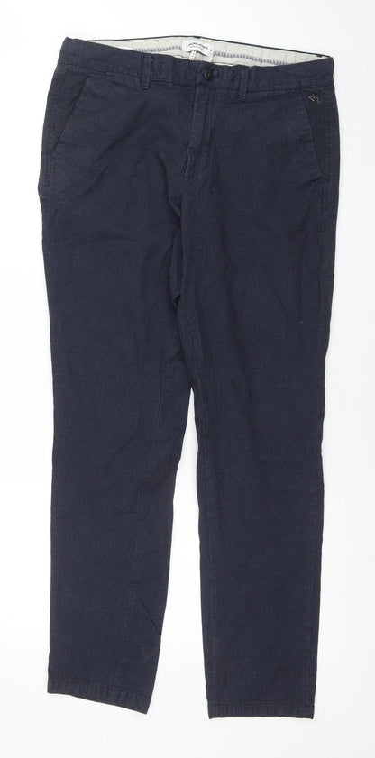 Mens UK Size 34 JACK & JONES Slim Fit Chino Blue Trousers
