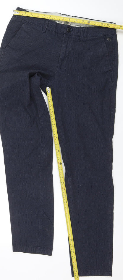 Mens UK Size 34 JACK & JONES Slim Fit Chino Blue Trousers