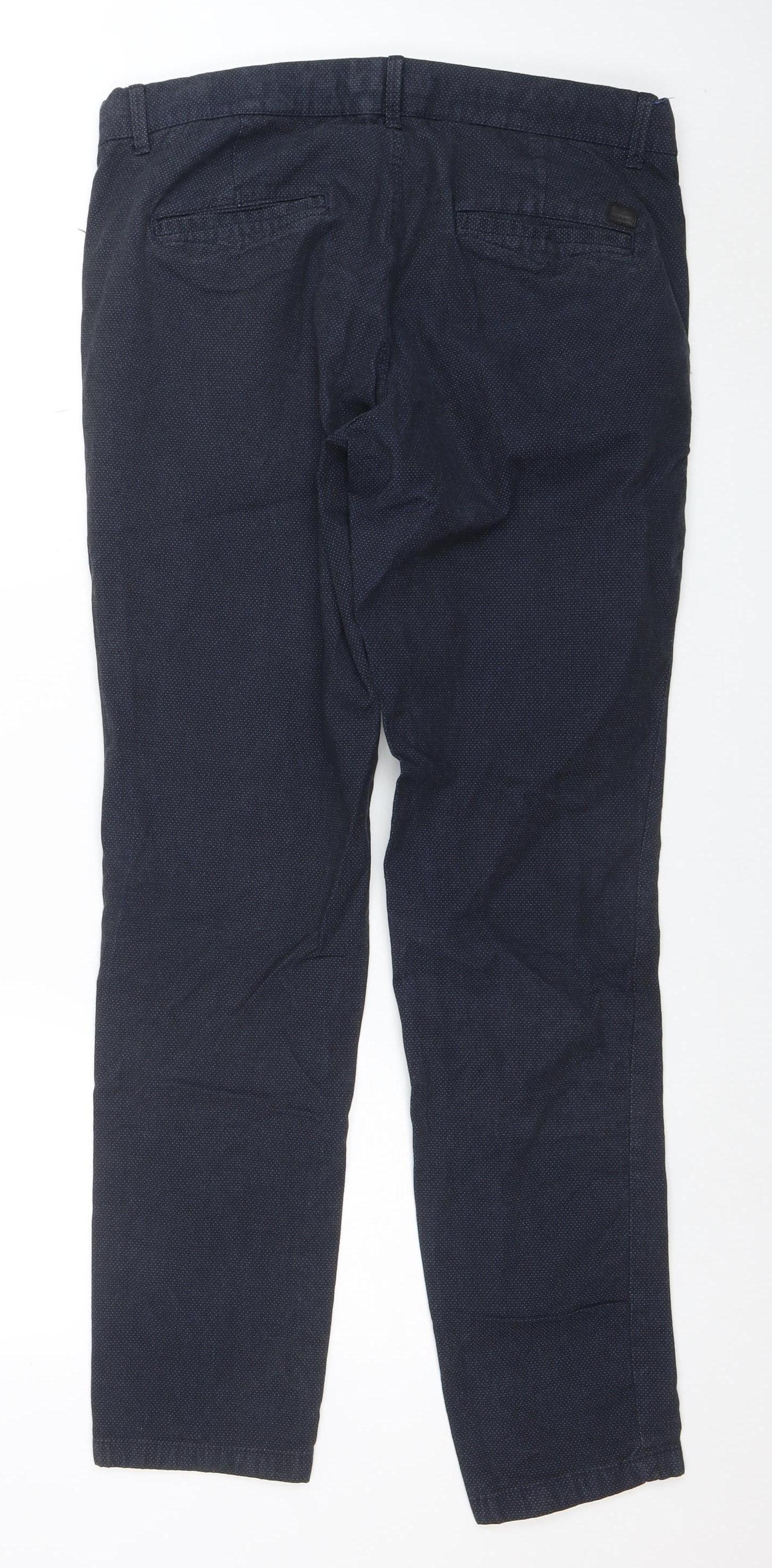 Mens UK Size 34 JACK & JONES Slim Fit Chino Blue Trousers