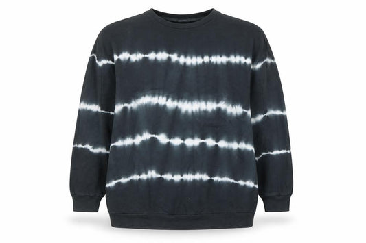 Front view of ASOS Women Black Tie Dye Pullover Sweatshirt, size 10, Cotton Casual