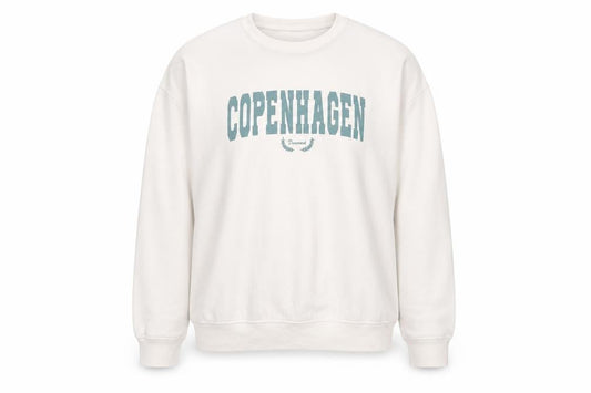 Front view of Dunnes Women’s White Copenhagen Print Pullover Sweatshirt M
