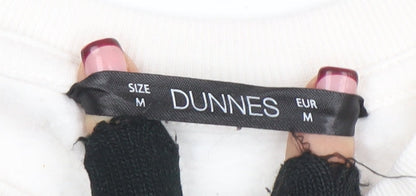 Womens UK Size M Dunnes White Pullover Sweatshirt