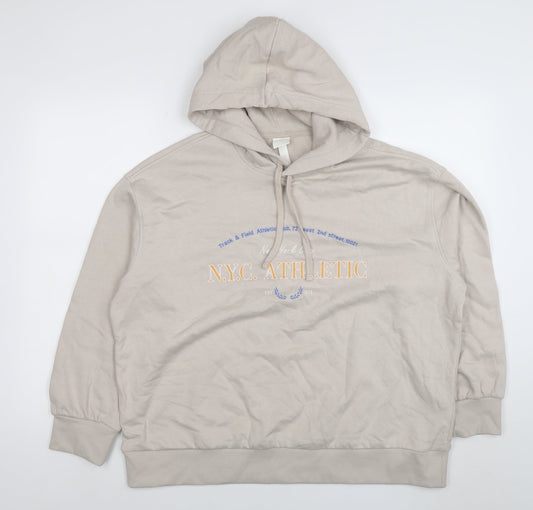 Womens UK Size 12 H&M Beige Pullover Hoodie