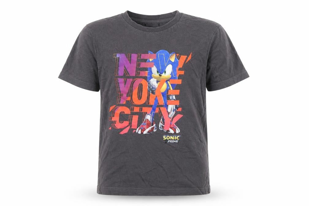 Boys UK Size 7-8 Years Sonic Prime Grey Basic T-Shirt