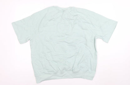 Womens UK Size 10 H&M Green Basic T-Shirt