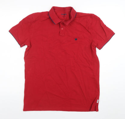 Mens UK Size L Wrangler 100% Cotton Polo Shirt