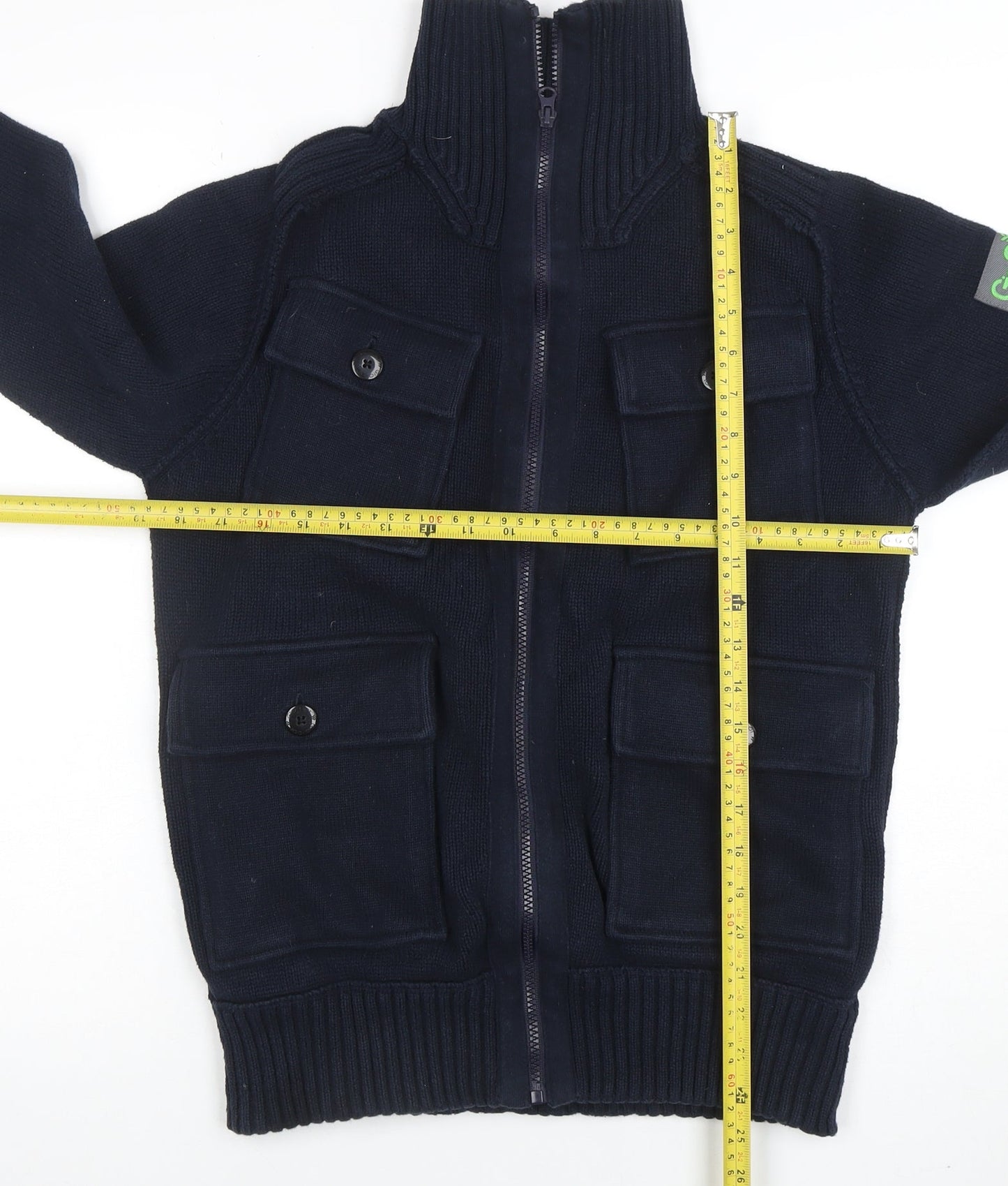 Mens UK Size M GoGoGo Blue Full Zip Jumper