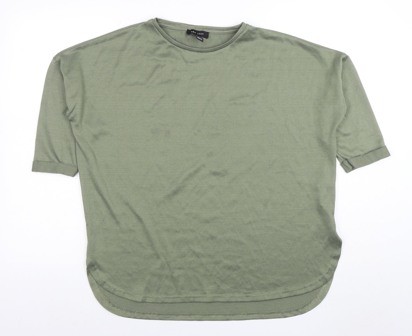 Womens UK Size S New Look Green Basic T-Shirt