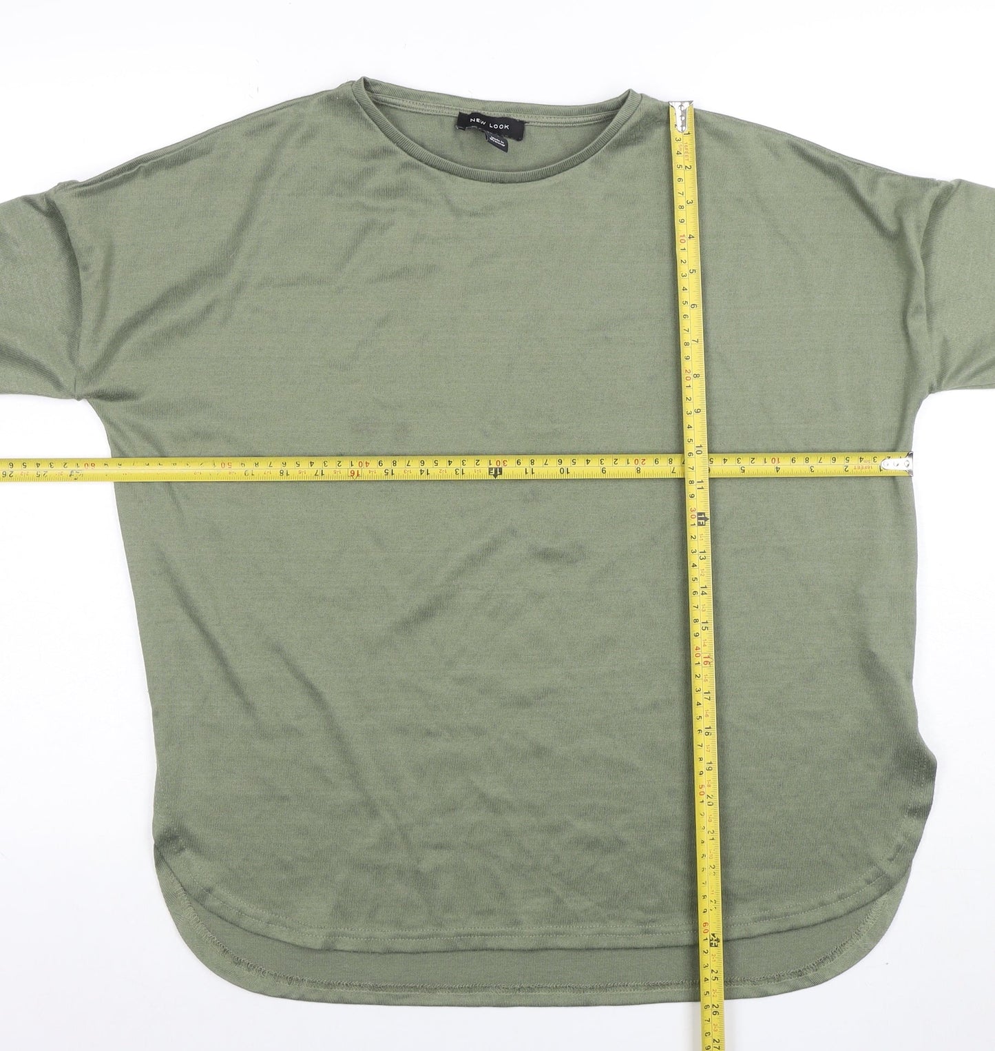 Womens UK Size S New Look Green Basic T-Shirt
