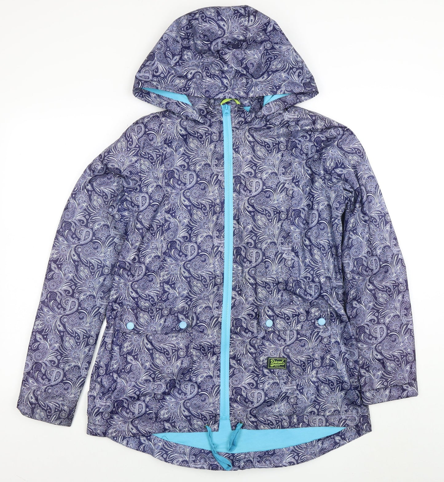 Womens UK Size M Diesel Blue Rain Coat