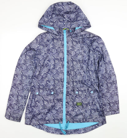 Womens UK Size M Diesel Blue Rain Coat