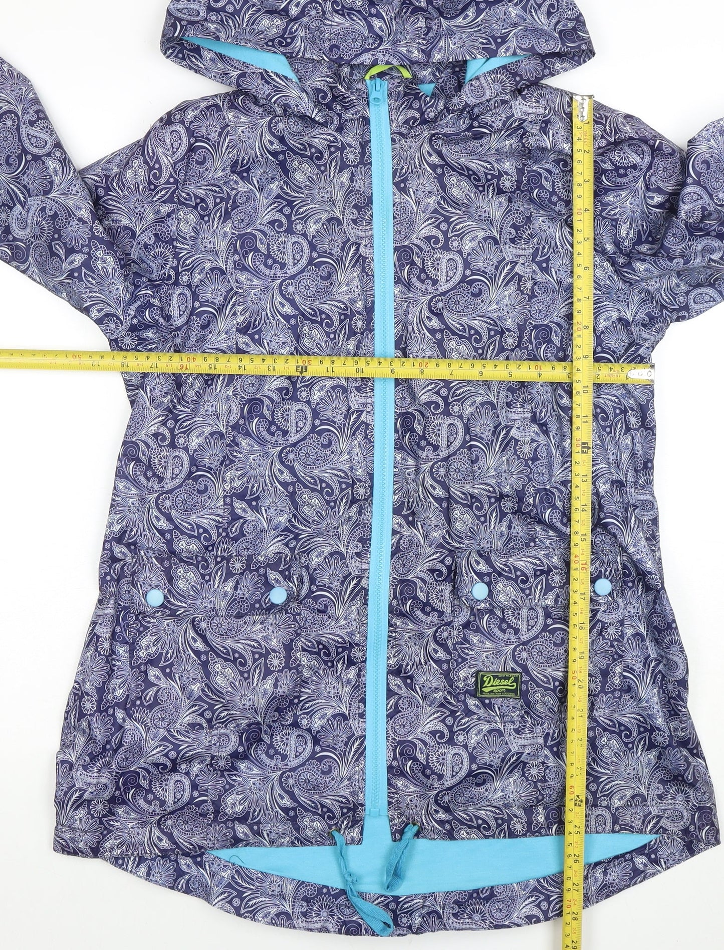 Womens UK Size M Diesel Blue Rain Coat