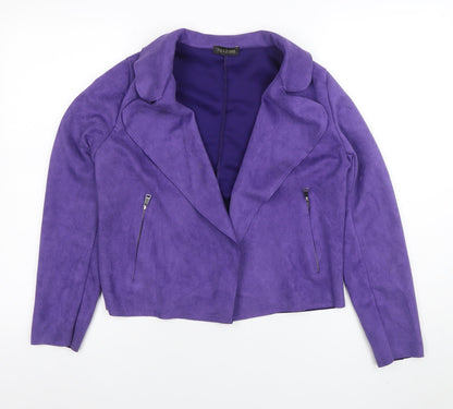 Womens UK Size S Pala D’Oro Purple Biker Coat