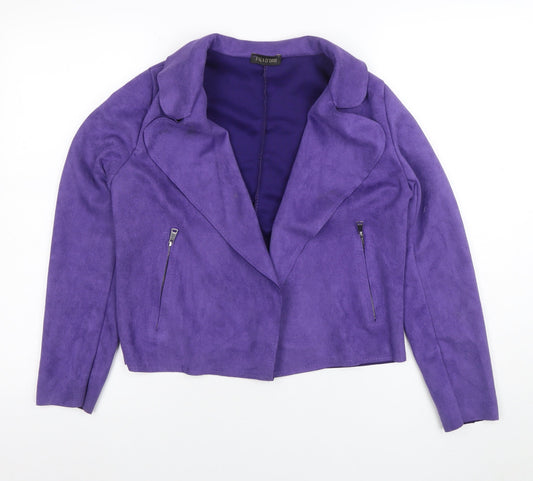 Womens UK Size S Pala D’Oro Purple Biker Coat