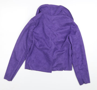 Womens UK Size S Pala D’Oro Purple Biker Coat