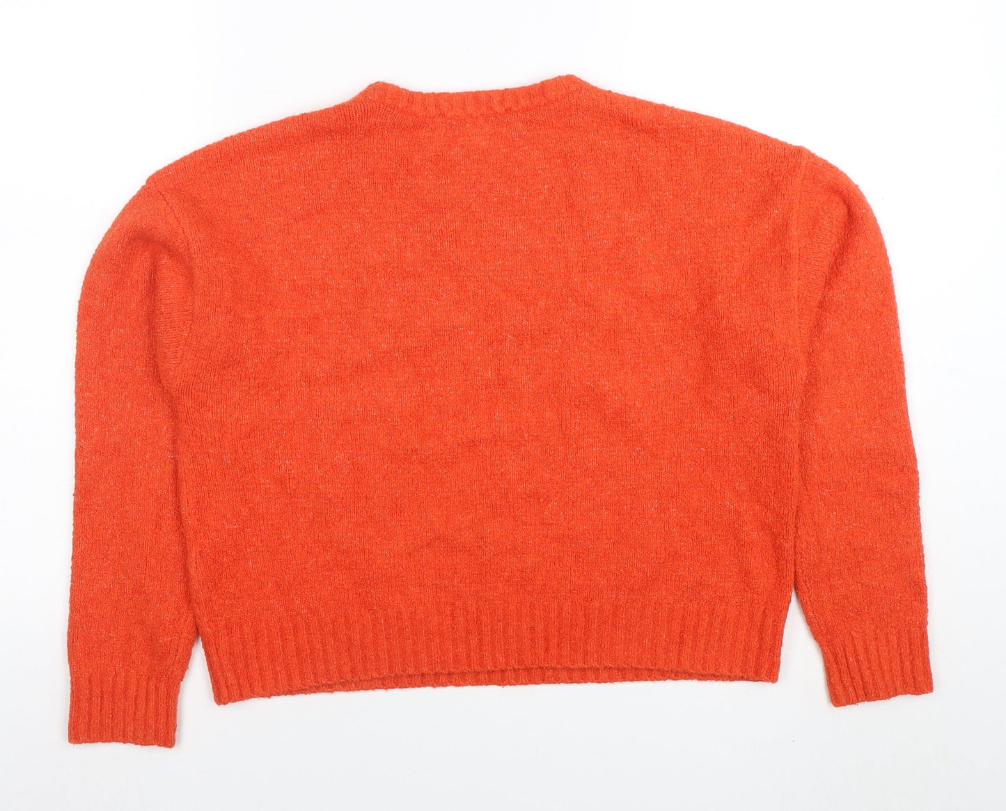 Womens UK Size M DKNY Jeans Orange Pullover Jumper
